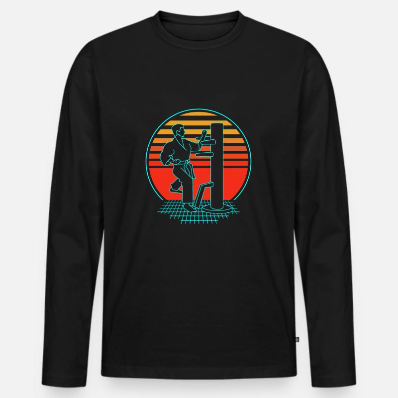 Wing Chun - Männer Premium Bio Langarmshirt - Schwarz