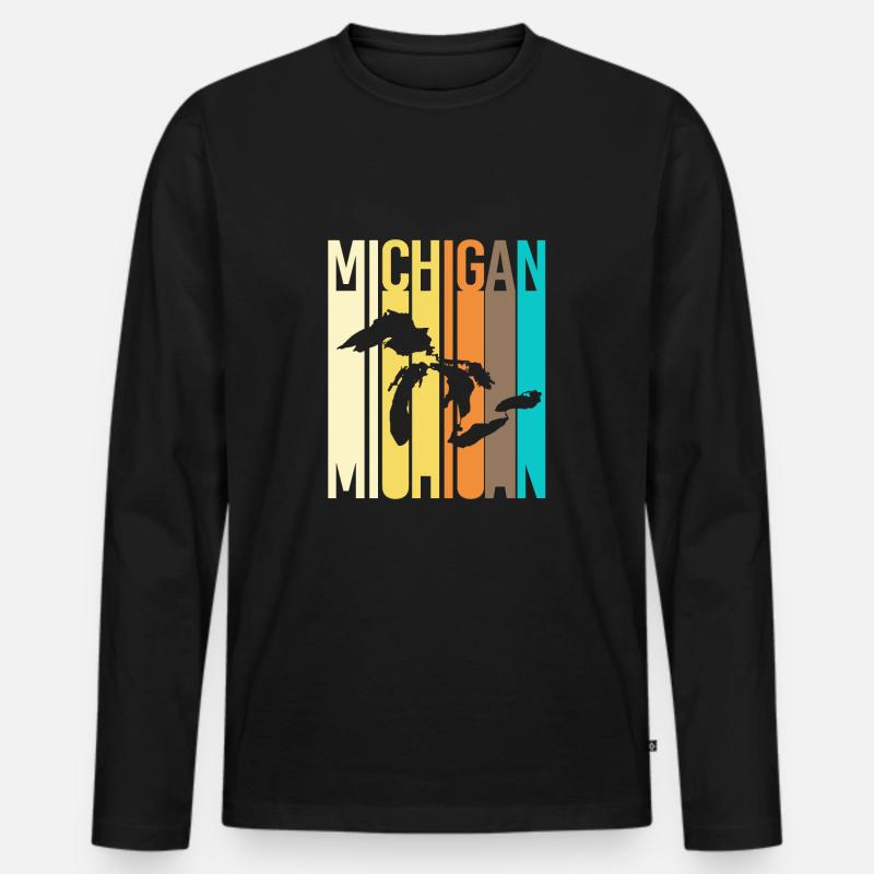Great Lakes - Männer Premium Bio Langarmshirt - Schwarz