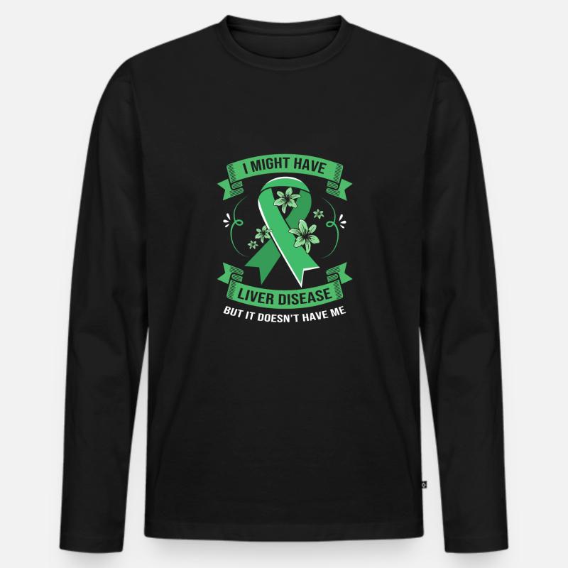 Lebererkrankung - Männer Premium Bio Langarmshirt - Schwarz