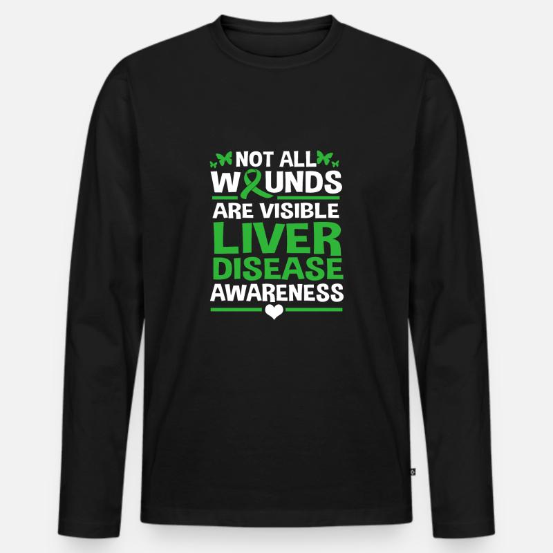 Lebererkrankung - Männer Premium Bio Langarmshirt - Schwarz