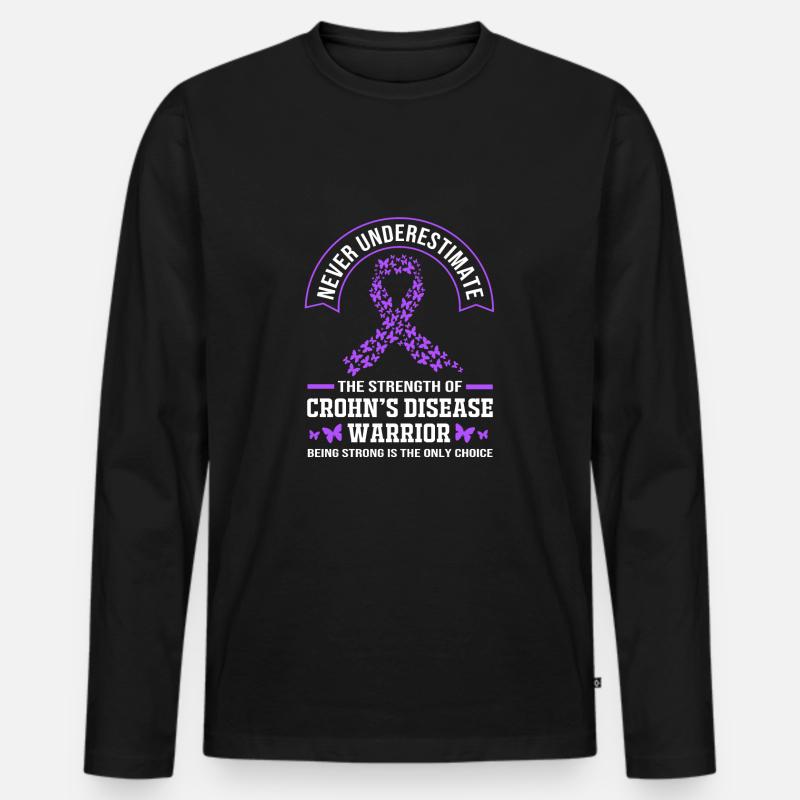 Morbus Crohn - Männer Premium Bio Langarmshirt - Schwarz
