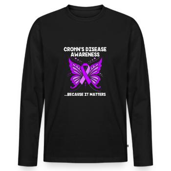 Crohn's disease - Men's Premium Organic Long Sleeve Shirt - black - Front - Nico (187cm)