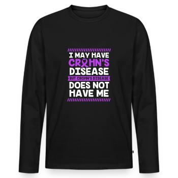 Crohn's disease - Men's Premium Organic Long Sleeve Shirt - black - Front - Nico (187cm)