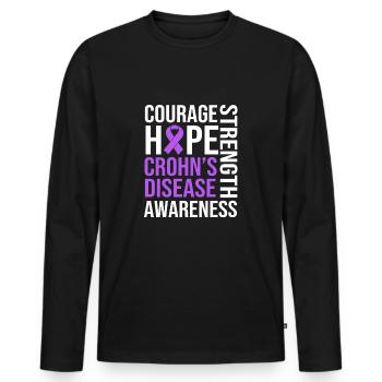 Crohn's disease - Men's Premium Organic Long Sleeve Shirt - black - Front - Nico (187cm)