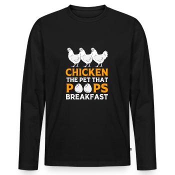 Chicken Poultry - Men's Premium Organic Long Sleeve Shirt - black - Front - Nico (187cm)