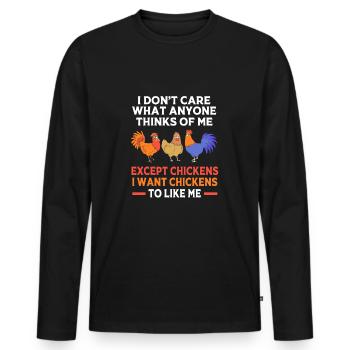 Chicken Poultry - Men's Premium Organic Long Sleeve Shirt - black - Front - Nico (187cm)