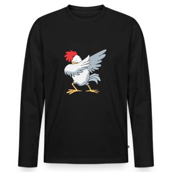 Chicken Poultry - Men's Premium Organic Long Sleeve Shirt - black - Front - Nico (187cm)