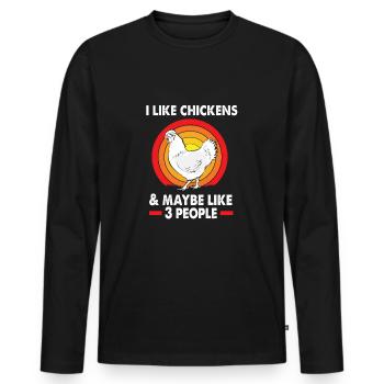 Chicken Poultry - Men's Premium Organic Long Sleeve Shirt - black - Front - Nico (187cm)