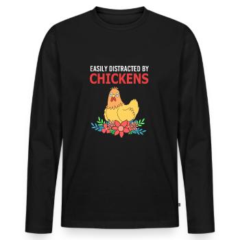 Chicken Poultry - Men's Premium Organic Long Sleeve Shirt - black - Front - Nico (187cm)
