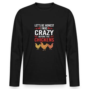 Chicken Poultry - Men's Premium Organic Long Sleeve Shirt - black - Front - Nico (187cm)
