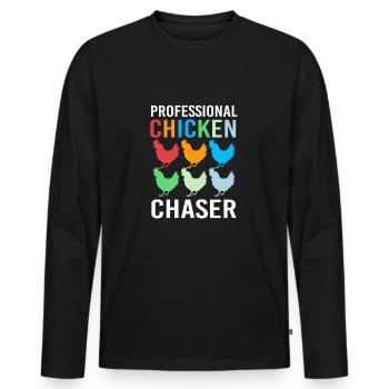 Chicken Poultry - Men's Premium Organic Long Sleeve Shirt - black - Front - Nico (187cm)