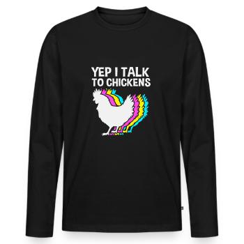 Chicken Poultry - Men's Premium Organic Long Sleeve Shirt - black - Front - Nico (187cm)