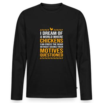 Chicken Poultry - Men's Premium Organic Long Sleeve Shirt - black - Front - Nico (187cm)