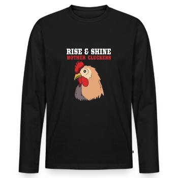 Chicken Poultry - Men's Premium Organic Long Sleeve Shirt - black - Front - Nico (187cm)