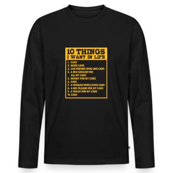 Autofahrer - Männer Premium Bio Langarmshirt - Schwarz - Vorne - Nico (187cm)
