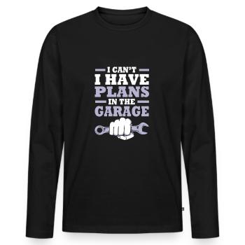 Autofahrer - Männer Premium Bio Langarmshirt - Schwarz - Vorne - Nico (187cm)