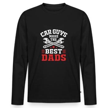 Autofahrer - Männer Premium Bio Langarmshirt - Schwarz - Vorne - Nico (187cm)