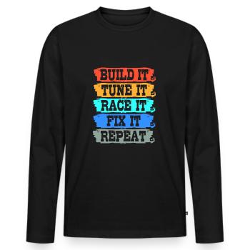 Autofahrer - Männer Premium Bio Langarmshirt - Schwarz - Vorne - Nico (187cm)