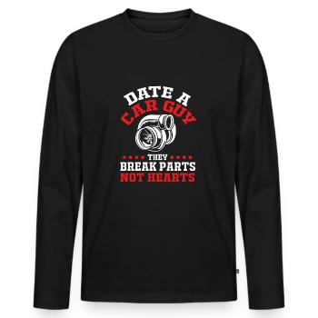 Autofahrer - Männer Premium Bio Langarmshirt - Schwarz - Vorne - Nico (187cm)
