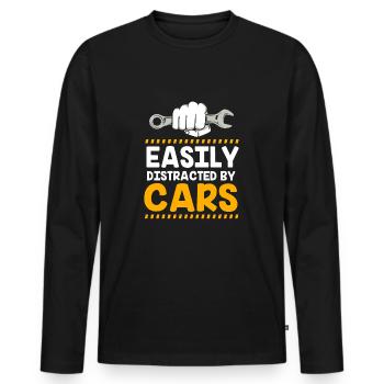 Autofahrer - Männer Premium Bio Langarmshirt - Schwarz - Vorne - Nico (187cm)