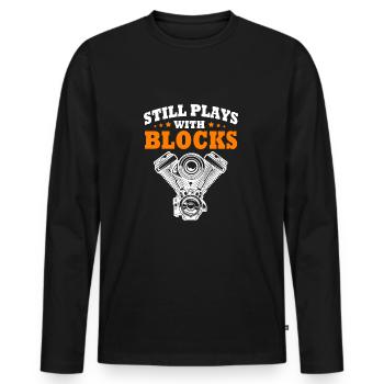 Autofahrer - Männer Premium Bio Langarmshirt - Schwarz - Vorne - Nico (187cm)