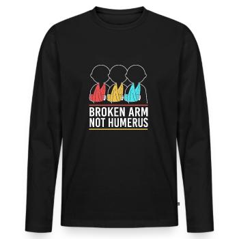 Broken Arm Bone Fracture - Men's Premium Organic Long Sleeve Shirt - black - Front - Nico (187cm)