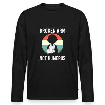Broken Arm Bone Fracture - Men's Premium Organic Long Sleeve Shirt - black - Front - Nico (187cm)