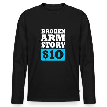 Broken Arm Bone Fracture - Men's Premium Organic Long Sleeve Shirt - black - Front - Nico (187cm)