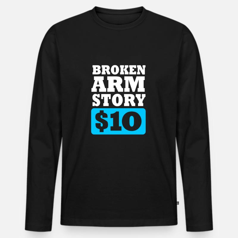 Gebrochener Arm Knochen Knochenbruch - Männer Premium Bio Langarmshirt - Schwarz