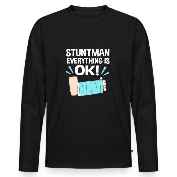 Broken Arm Bone Fracture - Men's Premium Organic Long Sleeve Shirt - black - Front - Nico (187cm)