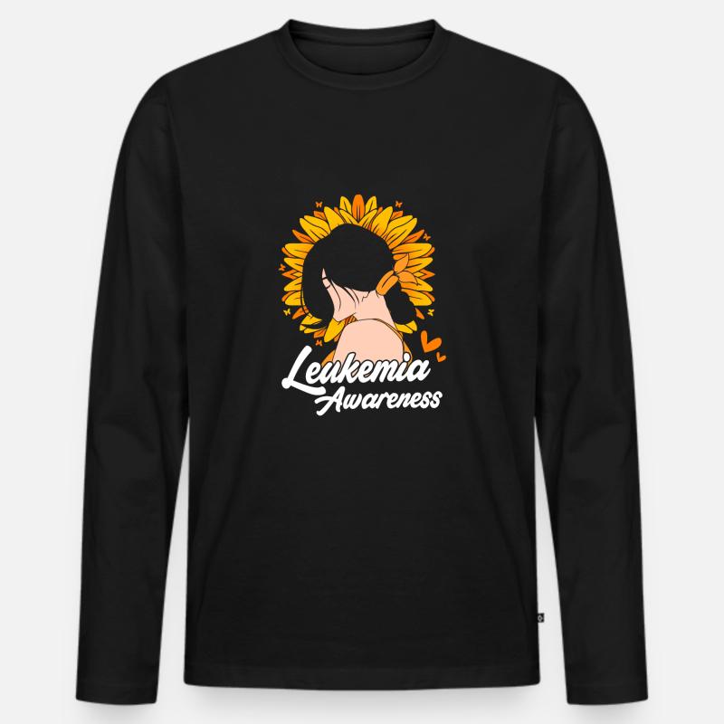 Leukämie Bewusstsein - Männer Premium Bio Langarmshirt - Schwarz