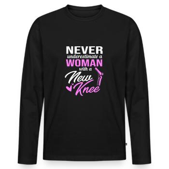 Knie Operation - Männer Premium Bio Langarmshirt - Schwarz - Vorne - Nico (187cm)