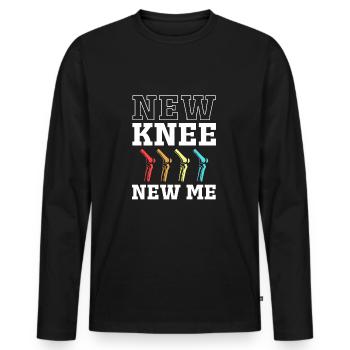 Knie Operation - Männer Premium Bio Langarmshirt - Schwarz - Vorne - Nico (187cm)