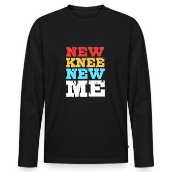 Knie Operation - Männer Premium Bio Langarmshirt - Schwarz - Vorne - Nico (187cm)