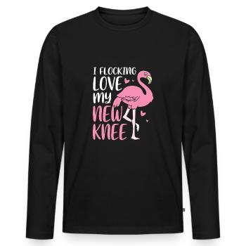 Knie Operation - Männer Premium Bio Langarmshirt - Schwarz - Vorne - Nico (187cm)