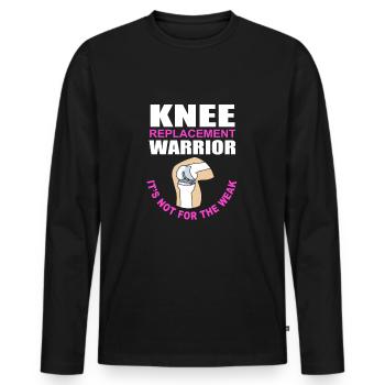 Knie Operation - Männer Premium Bio Langarmshirt - Schwarz - Vorne - Nico (187cm)