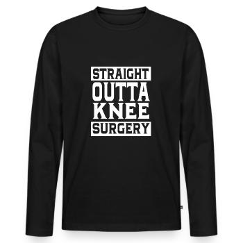 Knie Operation - Männer Premium Bio Langarmshirt - Schwarz - Vorne - Nico (187cm)