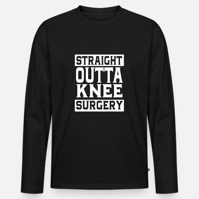 Knie Operation - Männer Premium Bio Langarmshirt - Schwarz