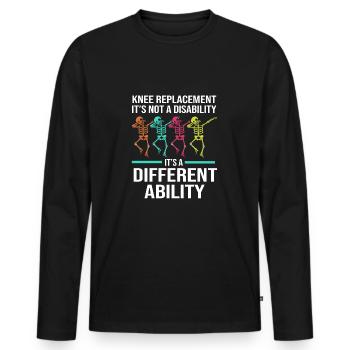 Knie Operation - Männer Premium Bio Langarmshirt - Schwarz - Vorne - Nico (187cm)