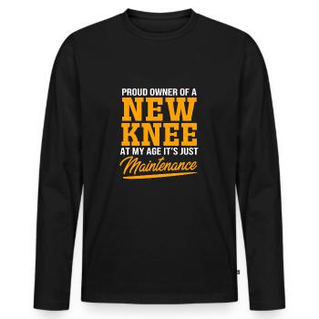 Knie Operation - Männer Premium Bio Langarmshirt - Schwarz - Vorne - Nico (187cm)