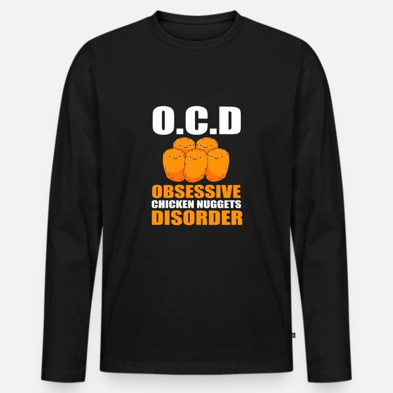 Chicken Nuggets - Männer Premium Bio Langarmshirt - Schwarz