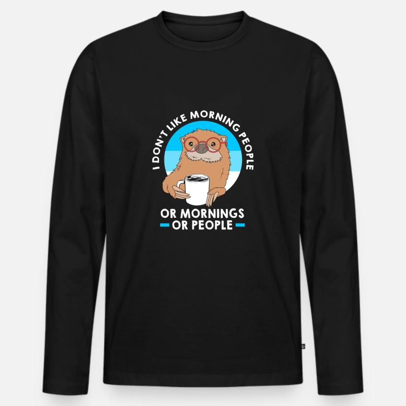 Otter - Männer Premium Bio Langarmshirt - Schwarz