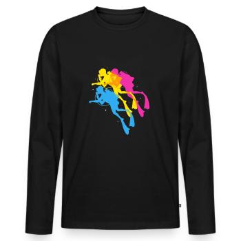 Dive - Men's Premium Organic Long Sleeve Shirt - black - Front - Nico (187cm)