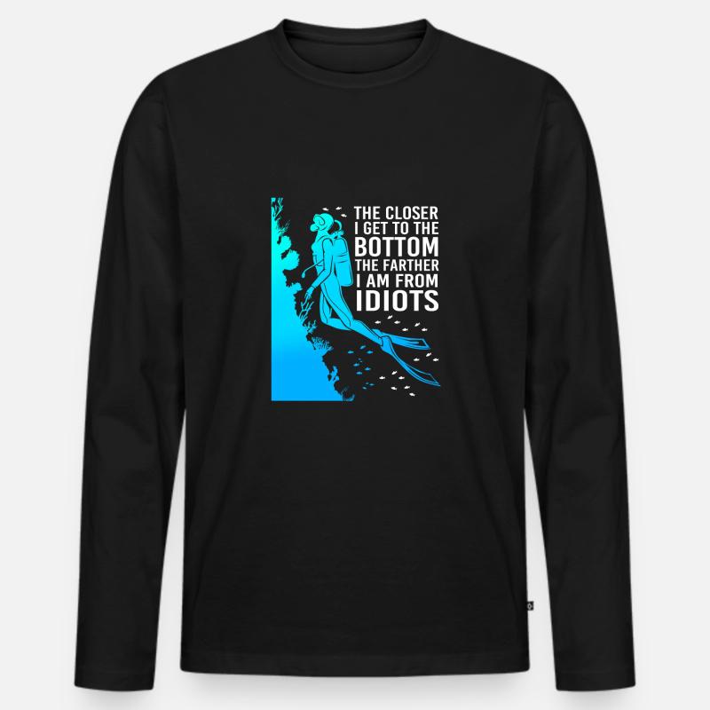 Tauchen - Männer Premium Bio Langarmshirt - Schwarz