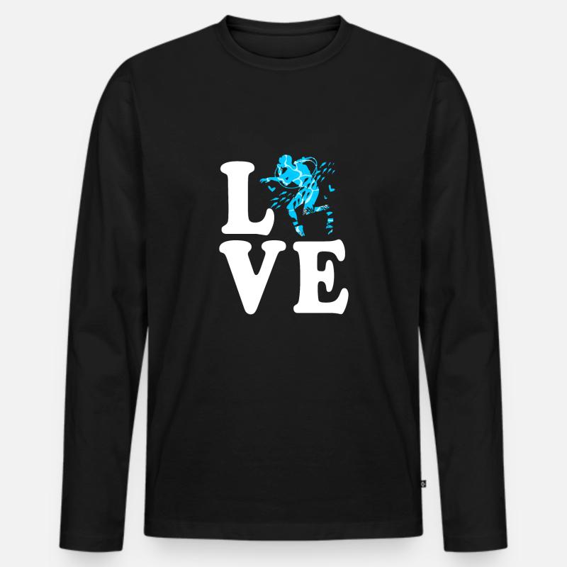 Tauchen - Männer Premium Bio Langarmshirt - Schwarz