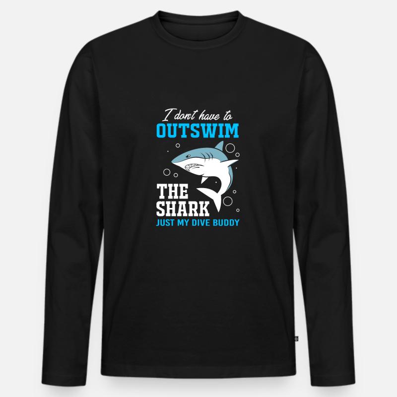 Tauchen - Männer Premium Bio Langarmshirt - Schwarz