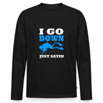 Dive - Men's Premium Organic Long Sleeve Shirt - black - Front - Nico (187cm)