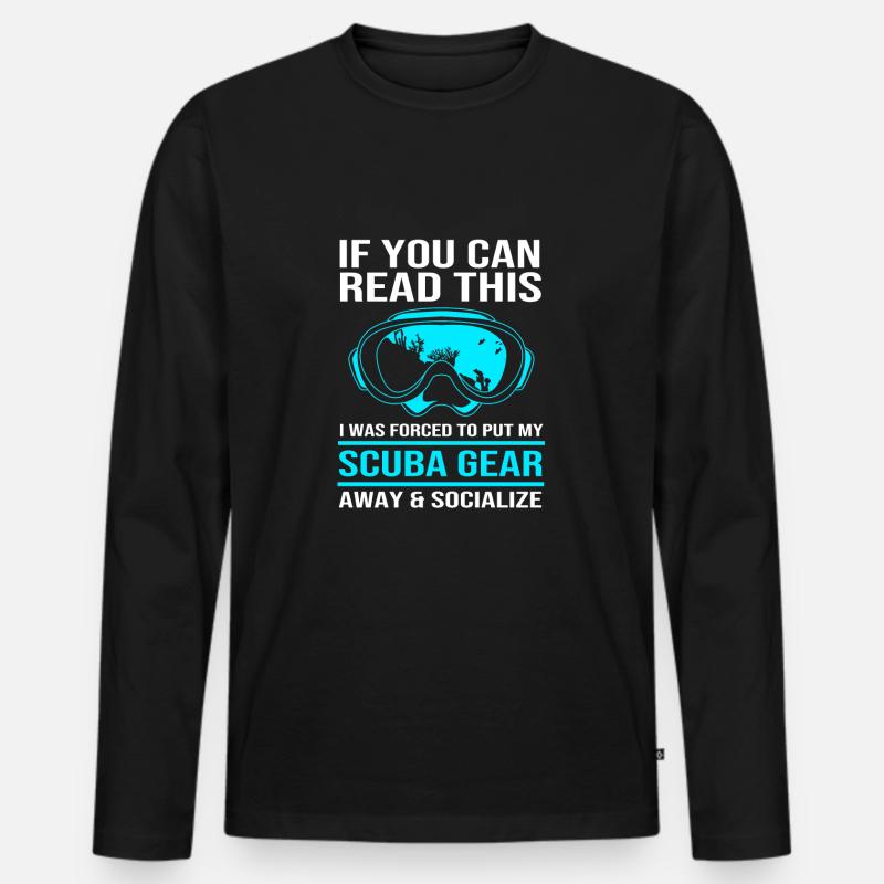 Tauchen - Männer Premium Bio Langarmshirt - Schwarz
