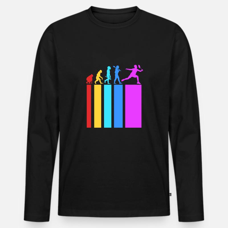 Badminton - Männer Premium Bio Langarmshirt - Schwarz