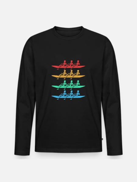 Ruderteam Rudern Ruder Ruderboot Ruderer - Männer Premium Bio Langarmshirt - Schwarz